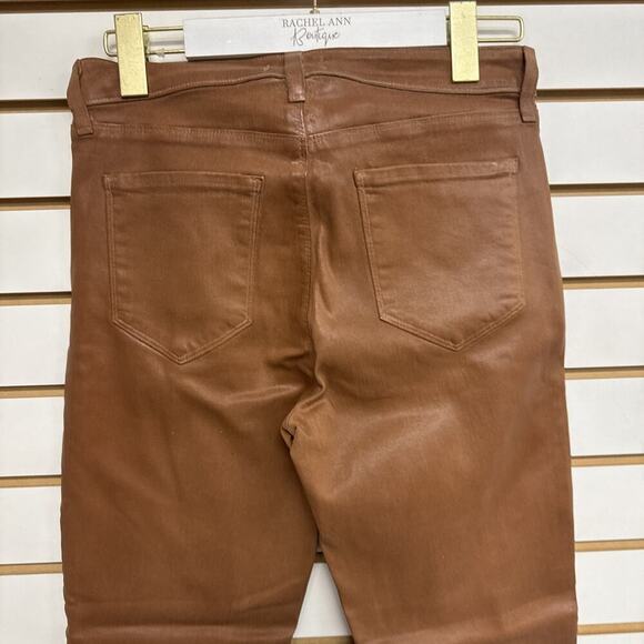 L’AGENCE Margot High Rise‎ Cropped Skinny Jeans Size 30 Java Coated Stretch - Picture 5 of 13